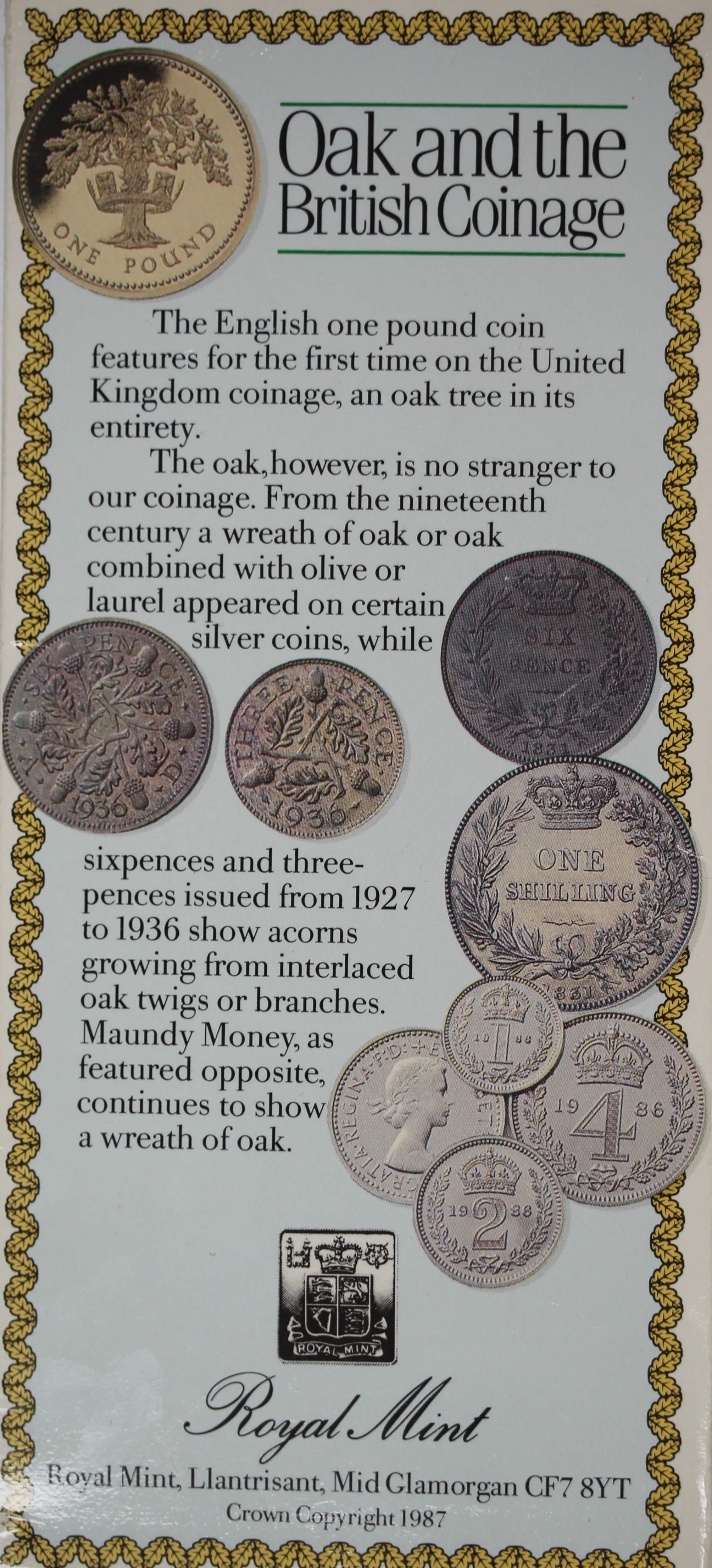 GB 1987 English One Pound Coin BU - Image 3
