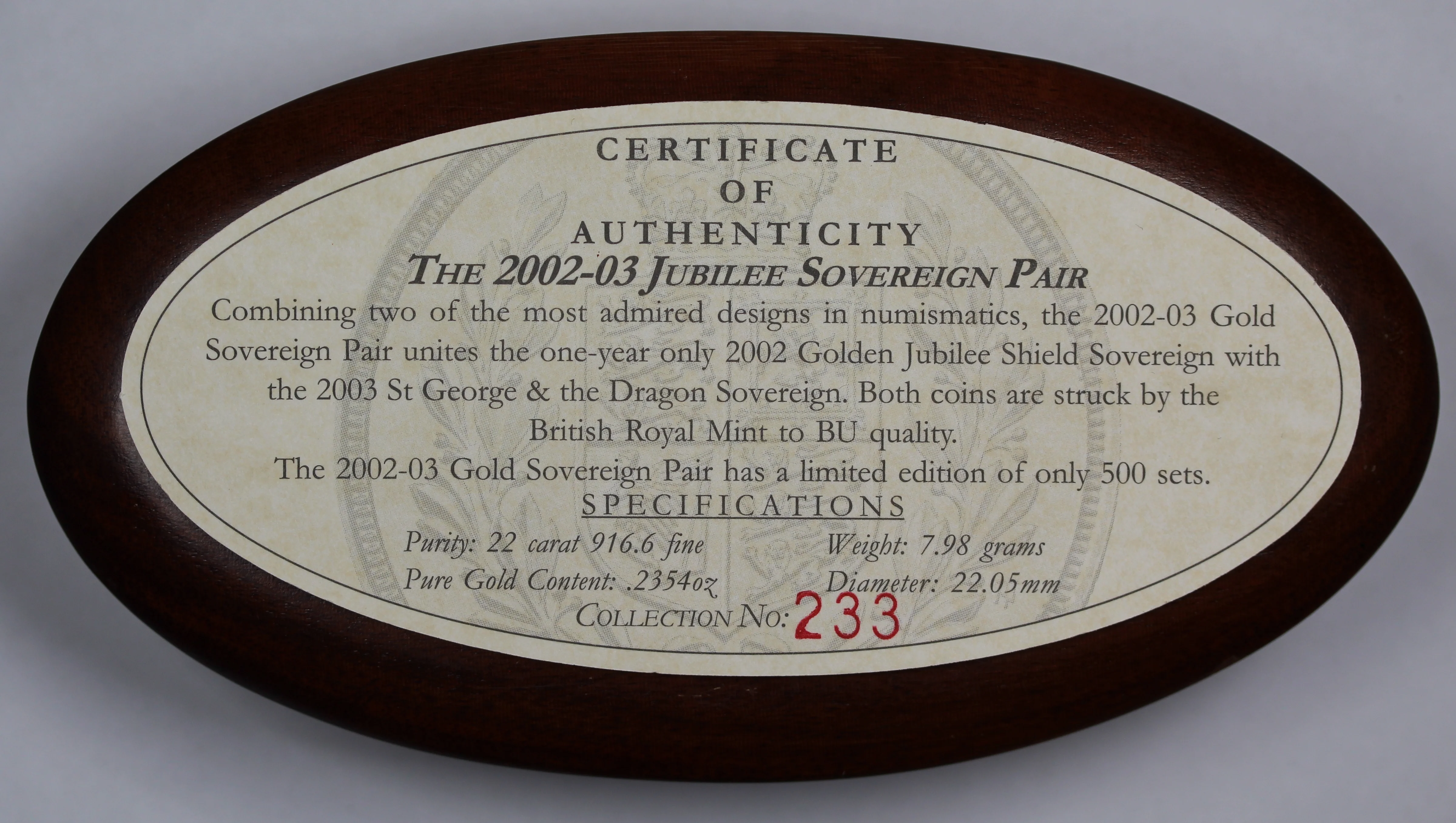 GB 2002-2003 Golden Jubilee Sovereign Pair UNC - Image 3