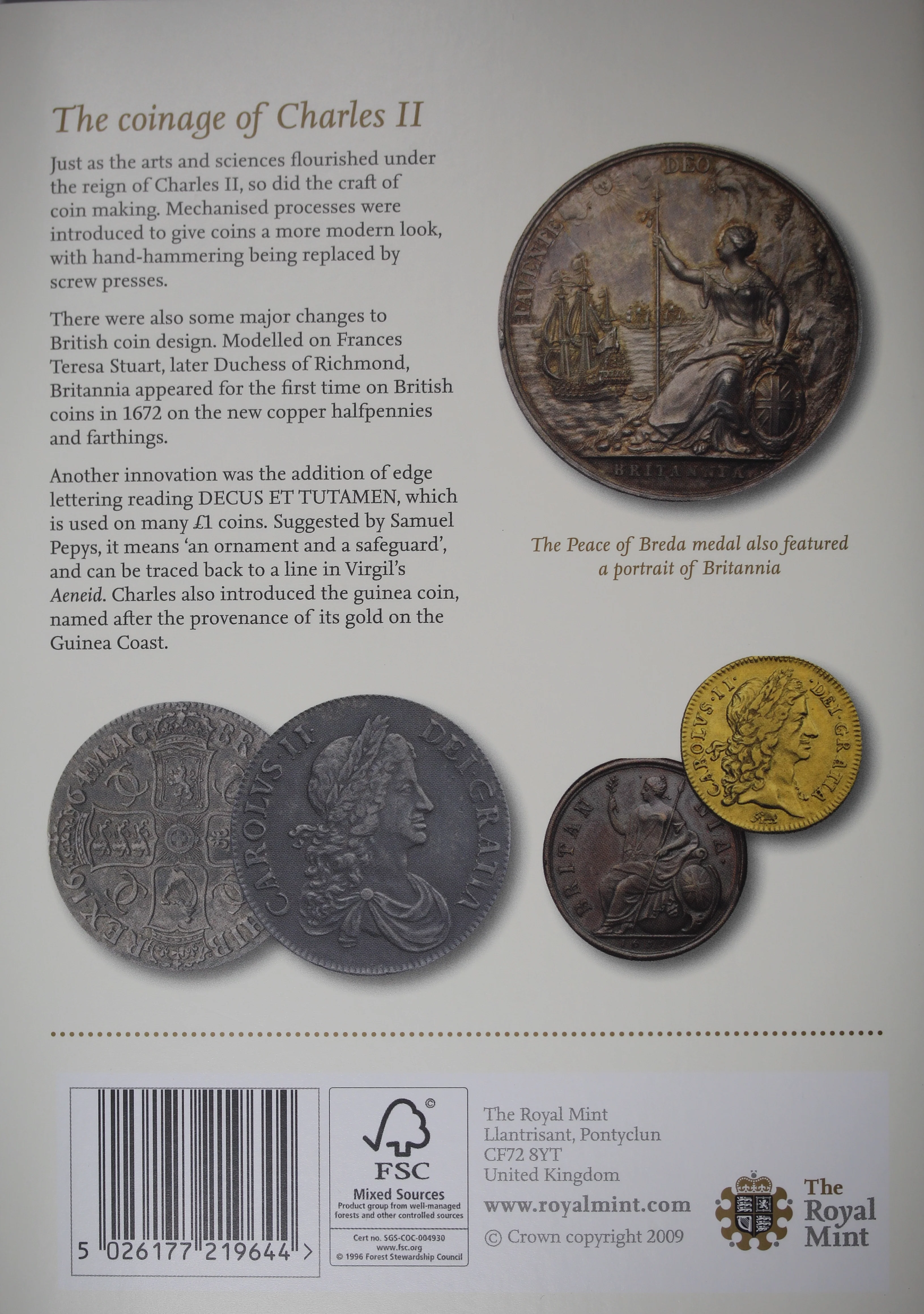 GB 2010 Restoration of the Monarchy 5 Pound BU Coin - Image 2