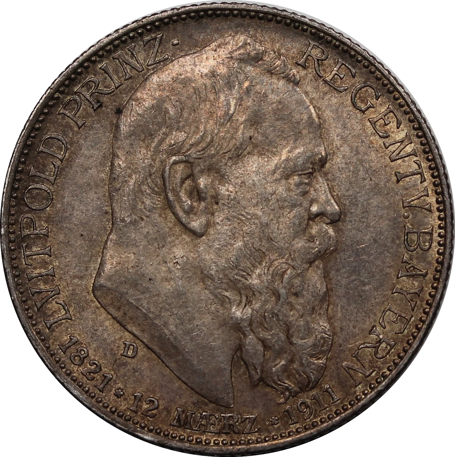 German States Bavaria 1913D 2 Mark aUNC