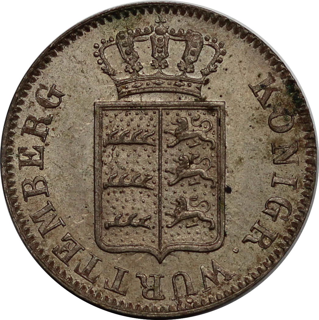 German States Wurttemberg 1840 6 Kreuzer gVF - Image 2