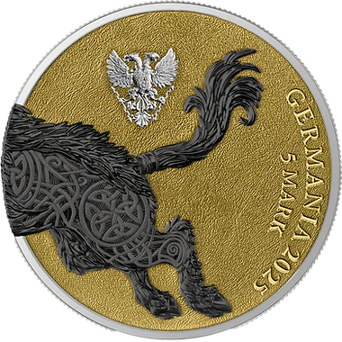 Germania Mint 2025 Germania Beasts: Gullinbursti Geminus 2 X 1oz .9999 Silver Gold and Black Edition - Image 2
