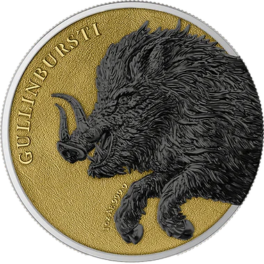 Germania Mint 2025 Germania Beasts: Gullinbursti Geminus 2 X 1oz .9999 Silver Gold and Black Edition - Image 4