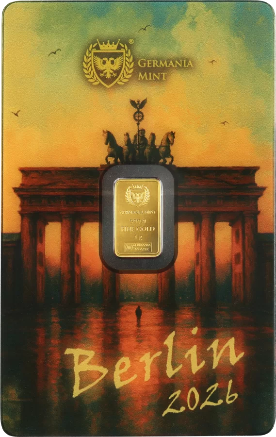 Germania Mint 2026 World Money Fair 1g Gold Minted Bar