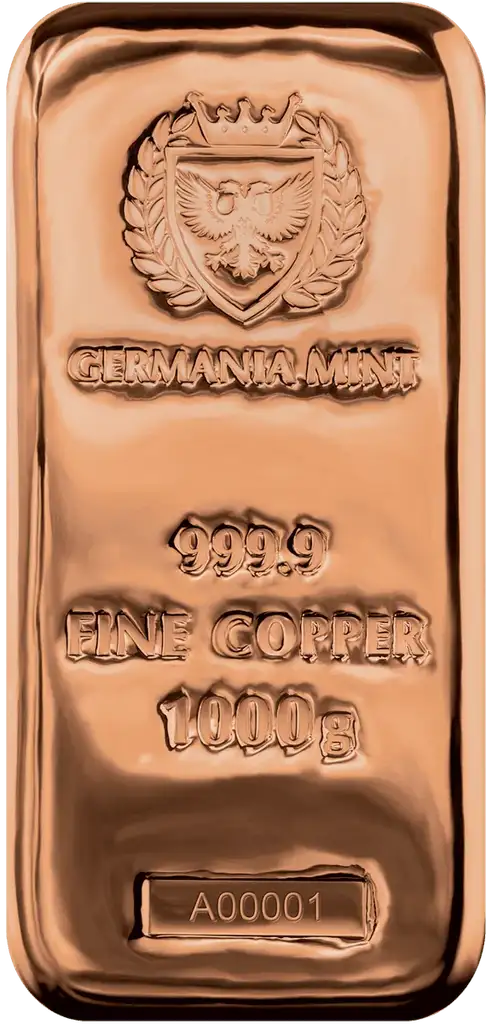 Germania Mint Copper Cast Bar 1kg