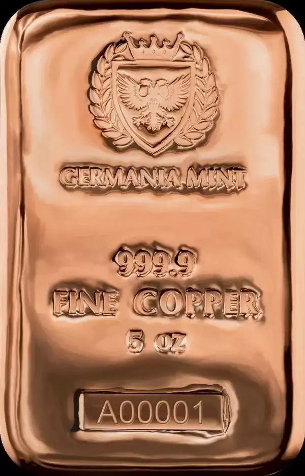 Germania Mint Copper Cast Bar 5oz
