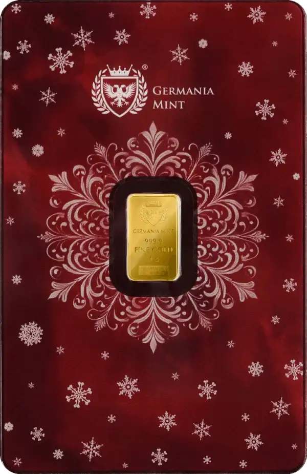 Germania Mint Merry Christmas 1g Gold Minted Bar