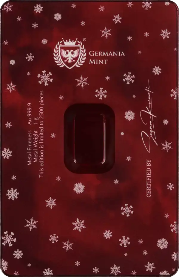 Germania Mint Merry Christmas 1g Gold Minted Bar - Image 2