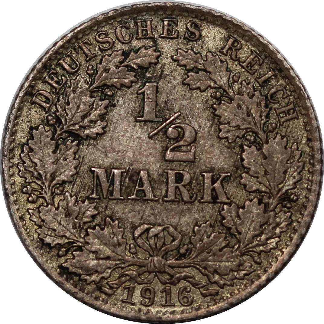 Germany 1916D Half Mark aVF - Image 2