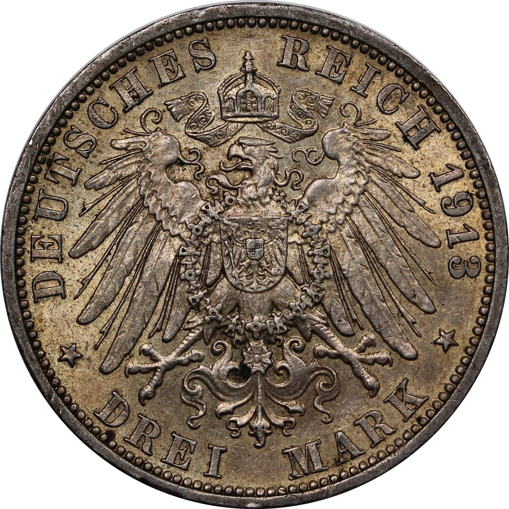 Germany Prussia 1913 3 Mark gVF - Image 2