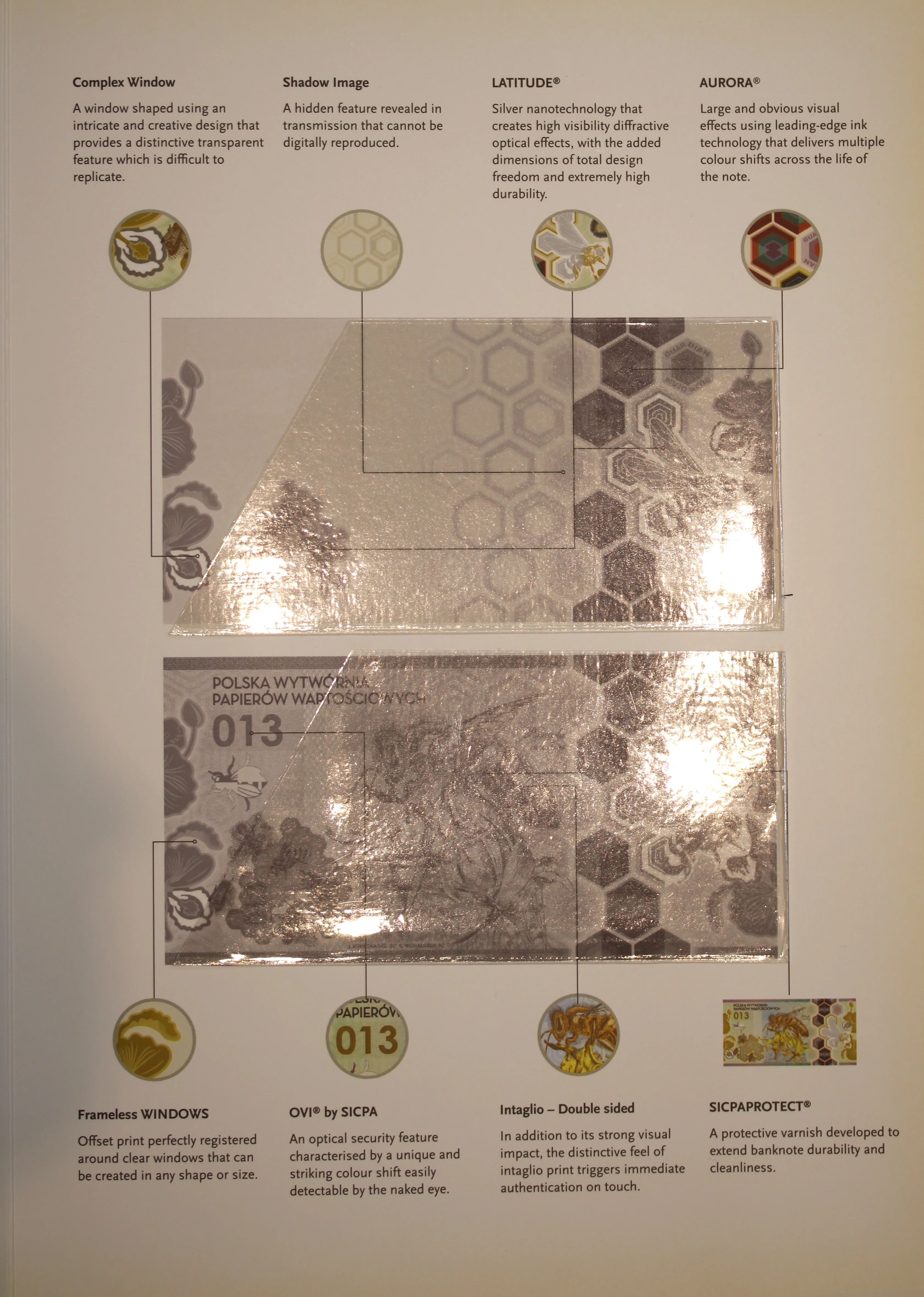 Guardian Poland Bee Hive Polymer Test Banknote Pair in Folder - Image 8