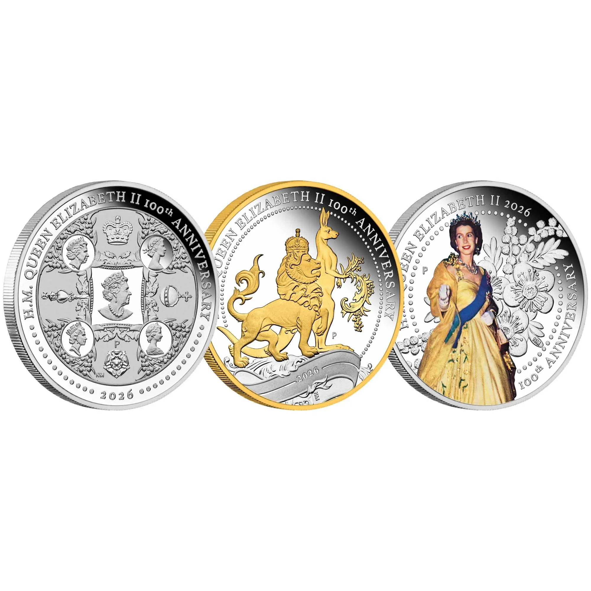 H.M. Queen Elizabeth II 100th Anniversary 2026 1oz Silver Proof Three-Coin Set