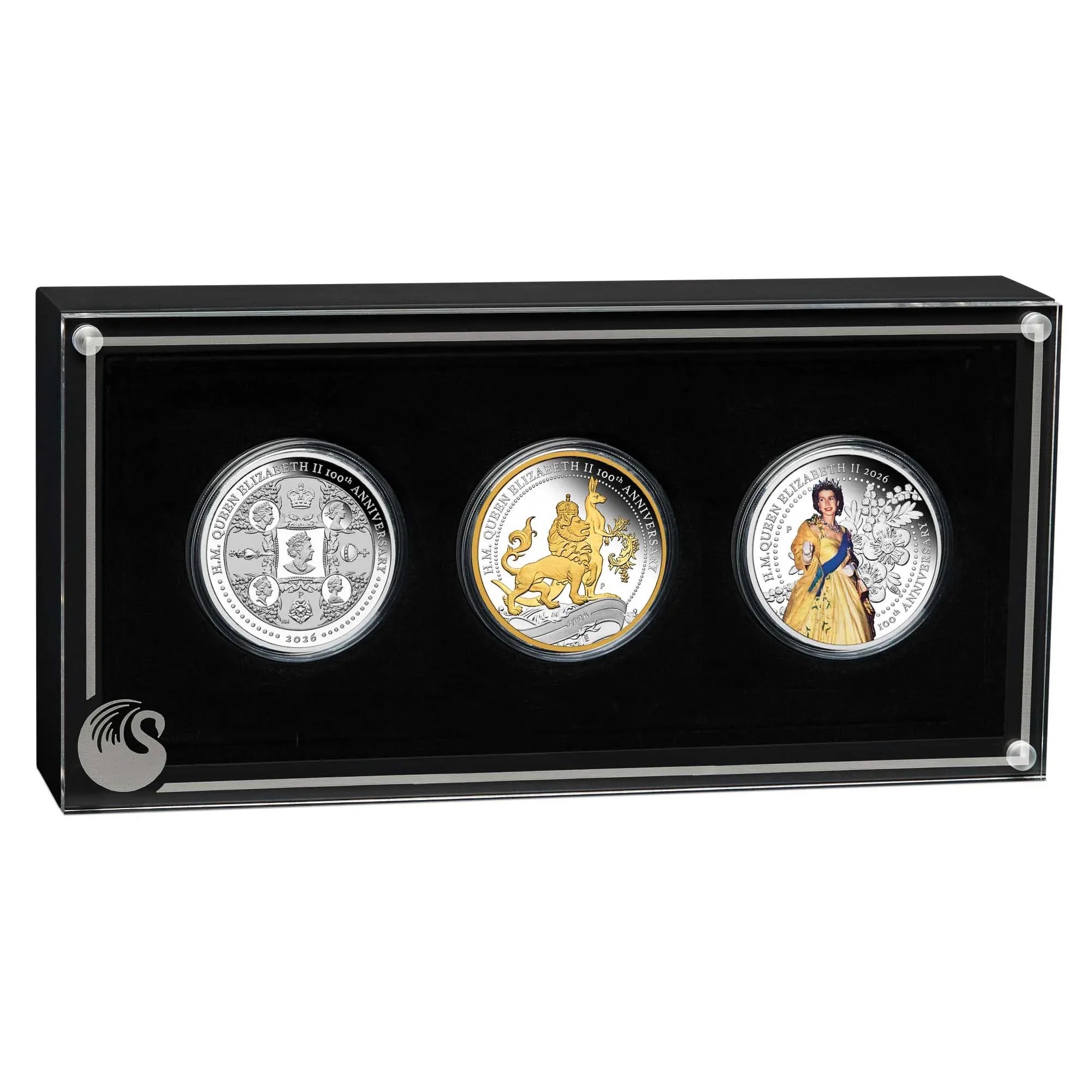H.M. Queen Elizabeth II 100th Anniversary 2026 1oz Silver Proof Three-Coin Set - Image 3