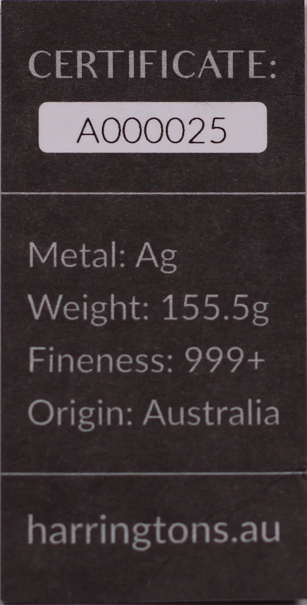2023 Harringtons 5oz Silver Bar - Image 4