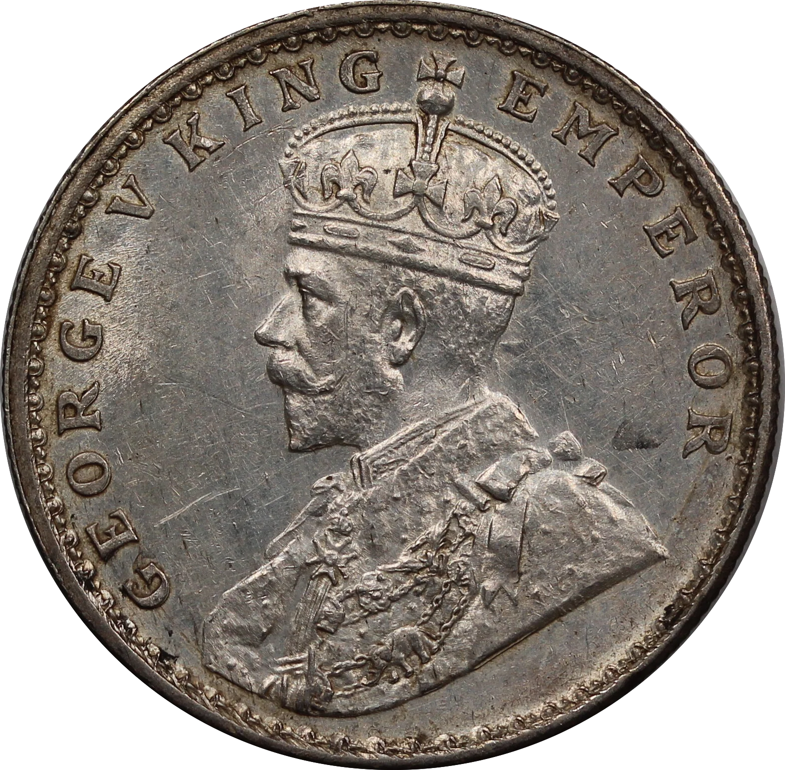 India-British 1913 Rupee aUNC - Image 2
