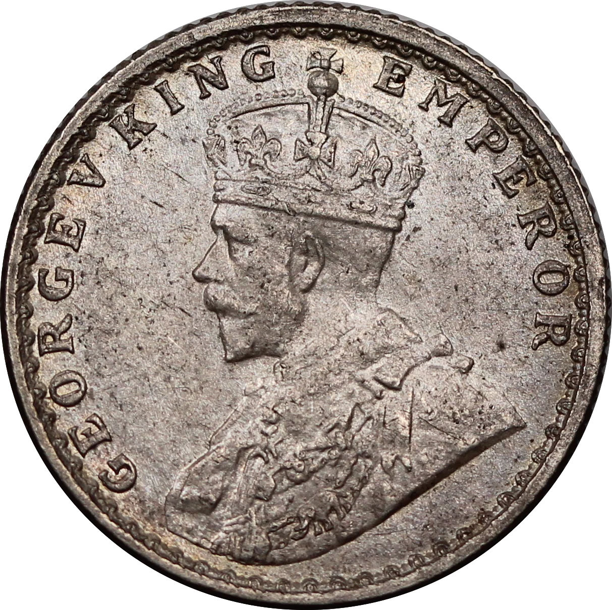 India-British 1917 1/4 Rupee aUNC - Image 2