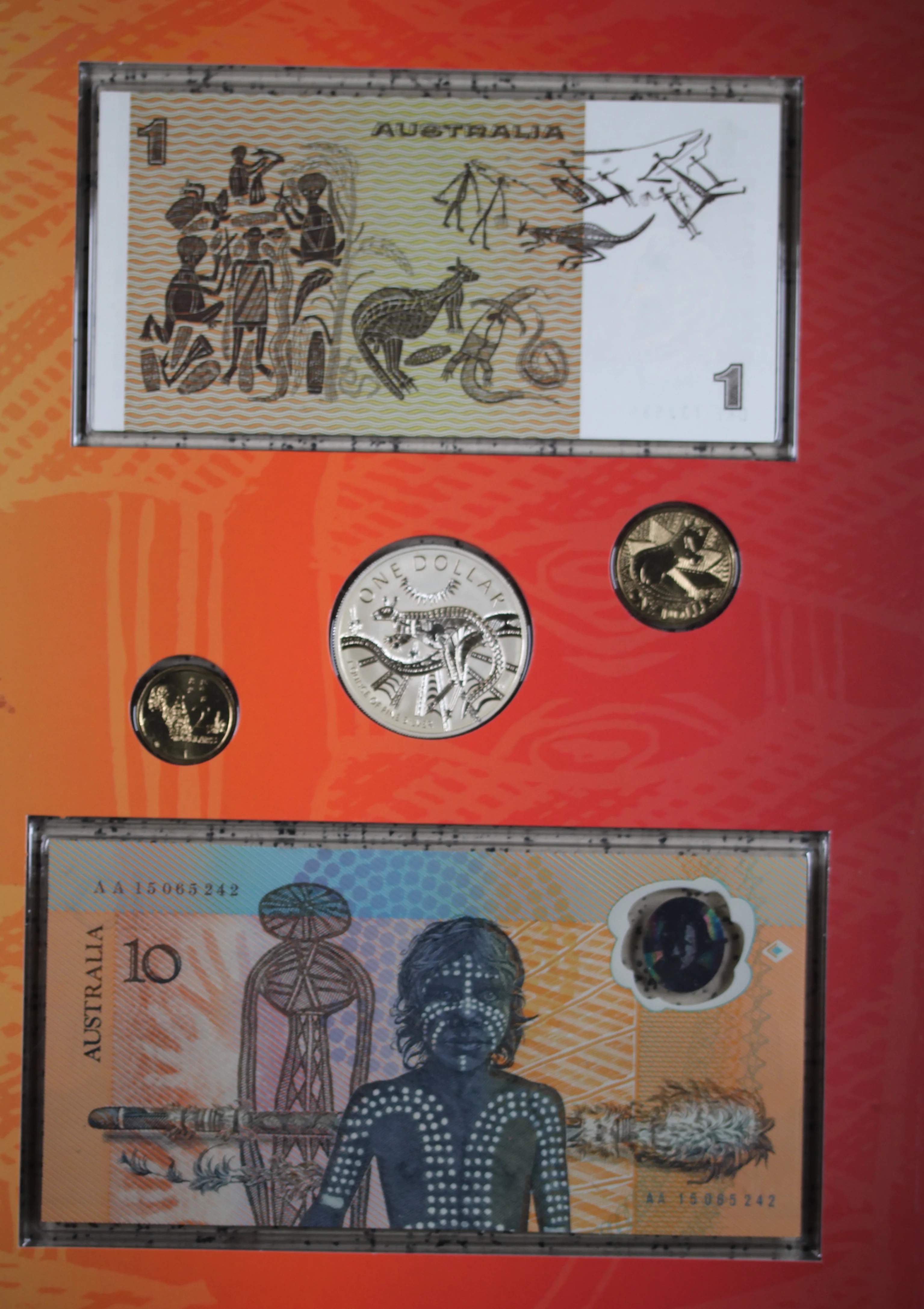 Indigenous Australia Kangaroo Coin and Note Portfolio - Image 2