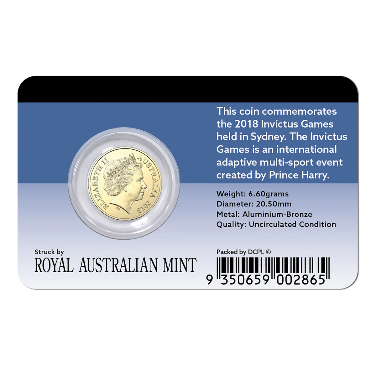 Invictus Games 2018 $2 Al-Br Coin Pack - Image 2
