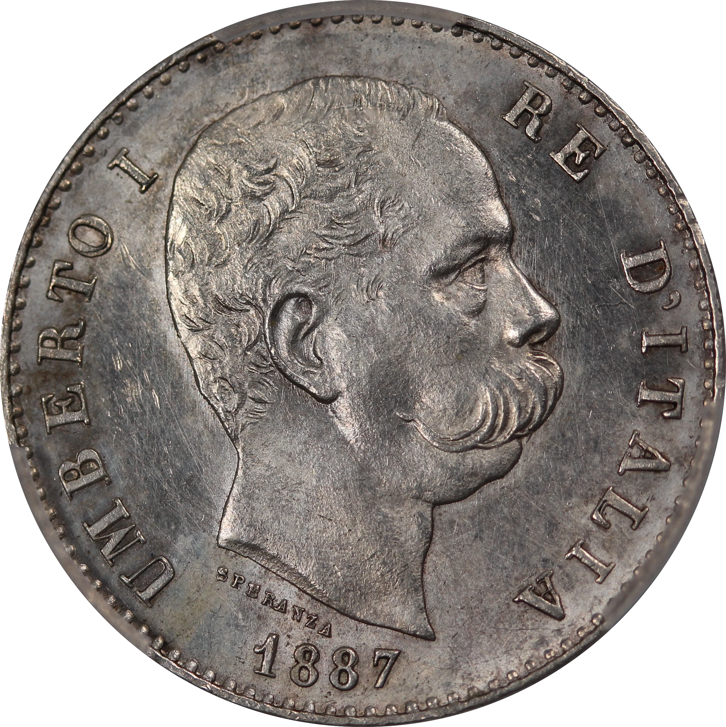 Italy 1887 M Umberto I 1 Lira MS62