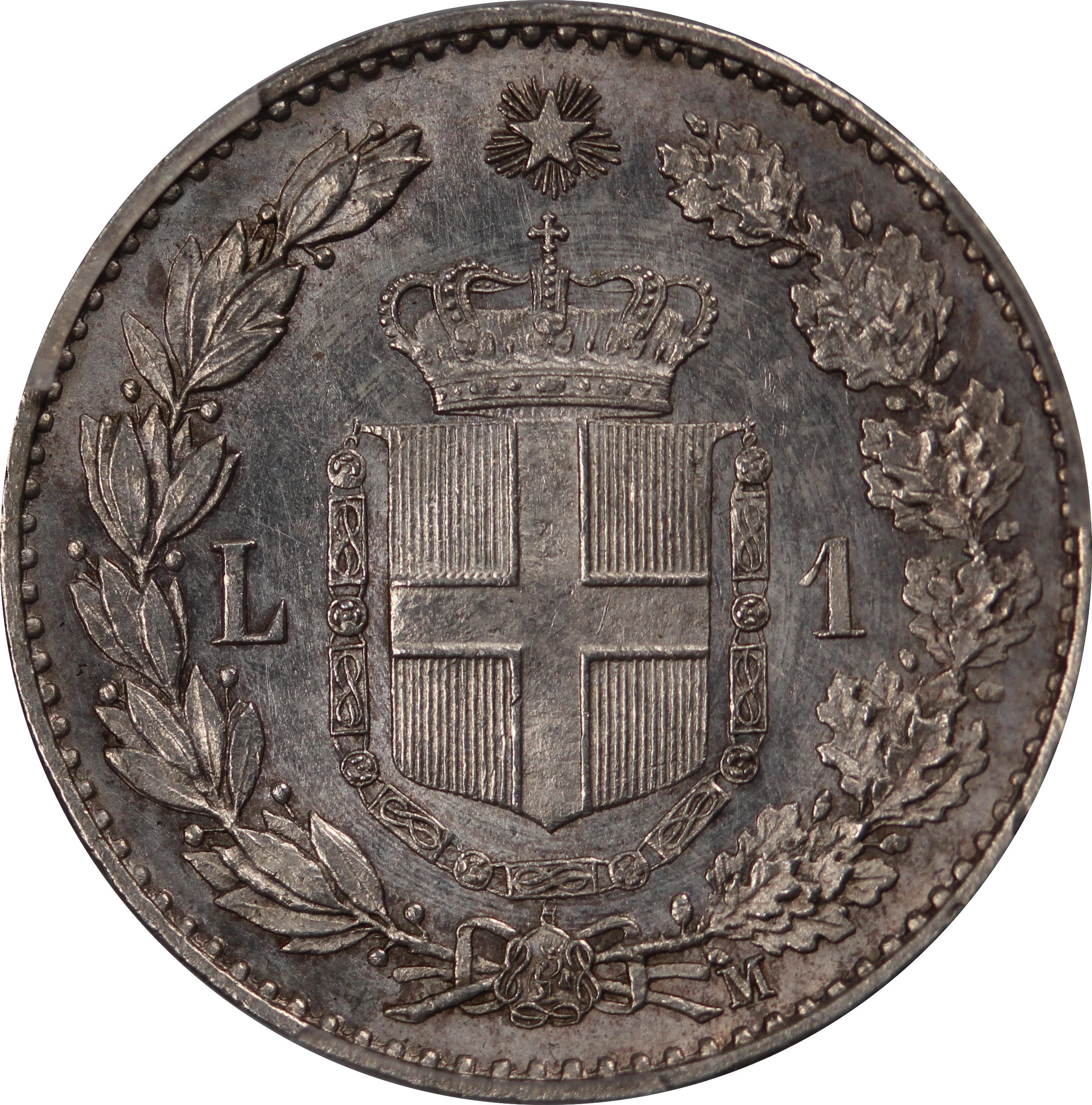 Italy 1887 M Umberto I 1 Lira MS62 - Image 2