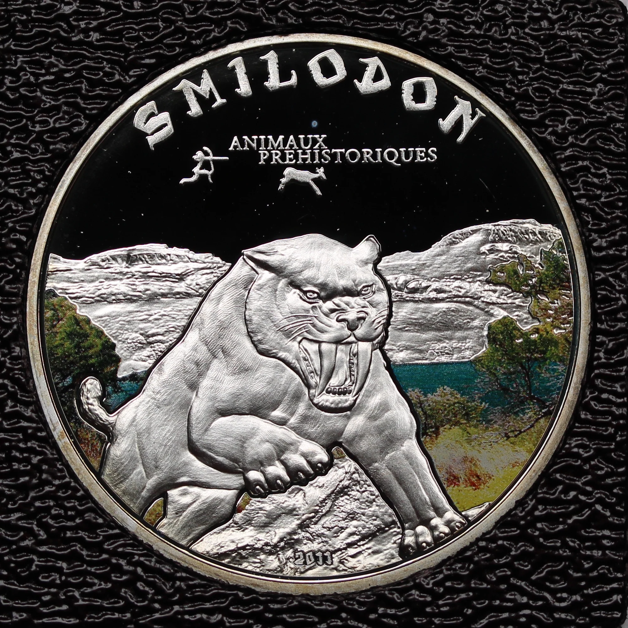 Ivory Coast 1000 Francs CFA Smilodon Silver Coin