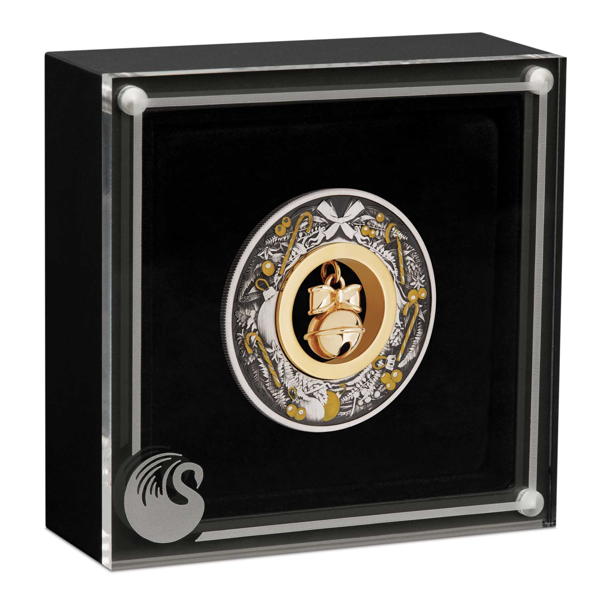 Jingle Bell 2022 2oz Silver Antiqued Coloured Coin - Image 4