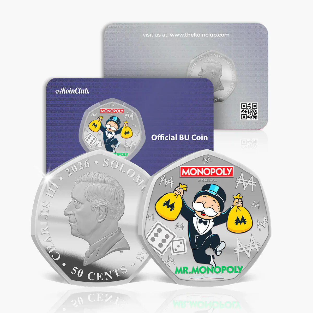 Legends of the Board - Mr Monopoly 2026 Silver Plated BU Coin