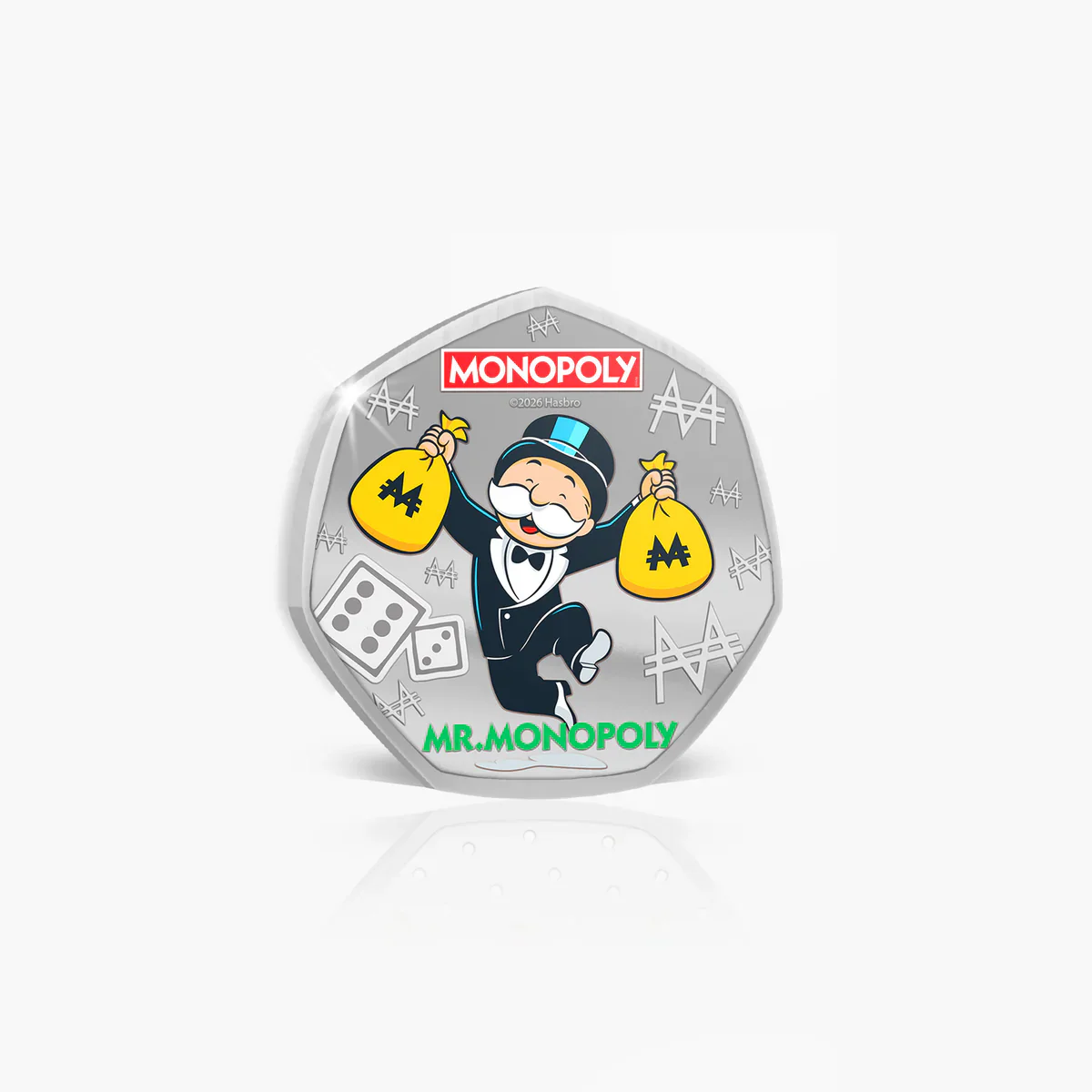 Legends of the Board - Mr Monopoly 2026 Silver Plated BU Coin - Image 7