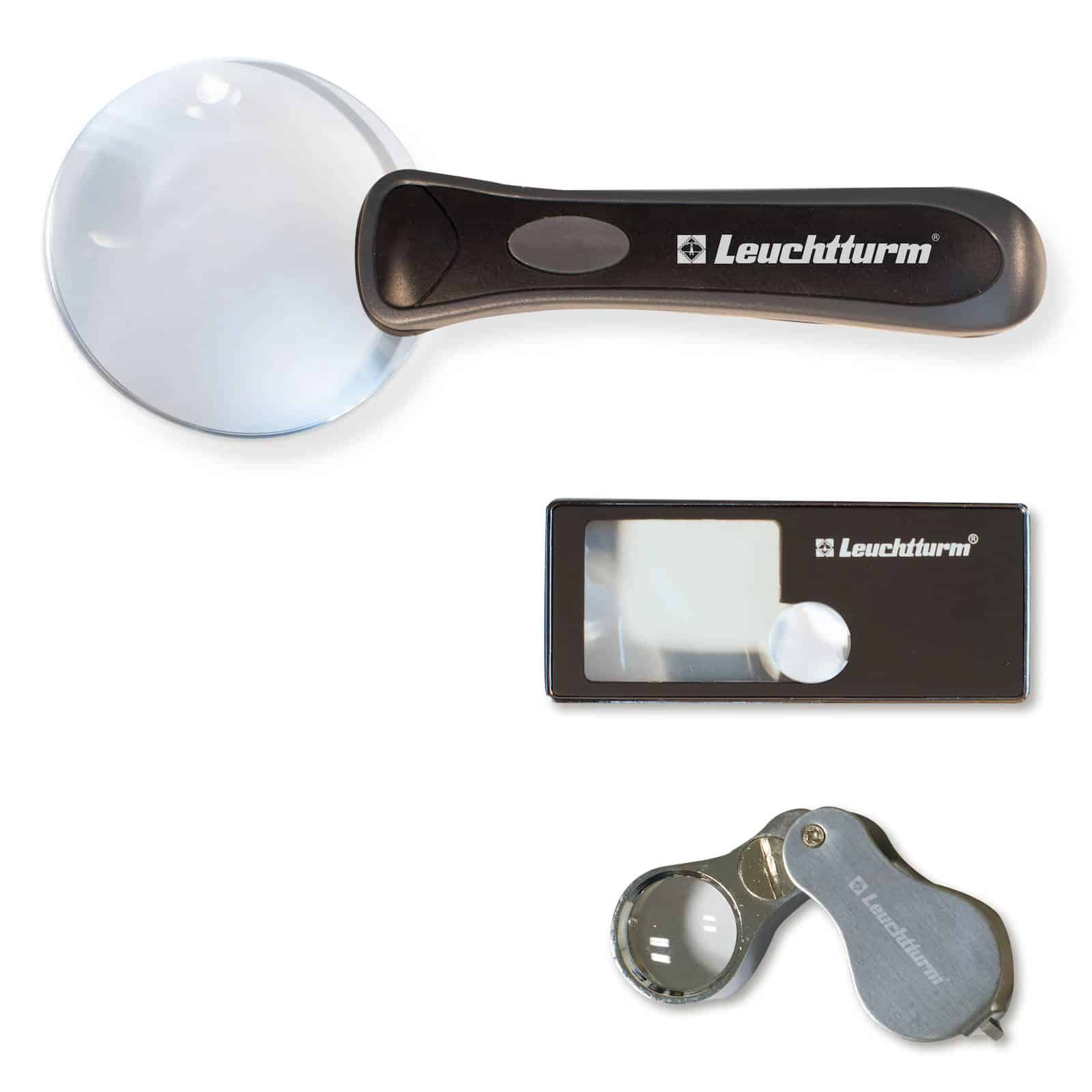 LOOK LED magnifier set, magnification 2.5x, 5x and 10x