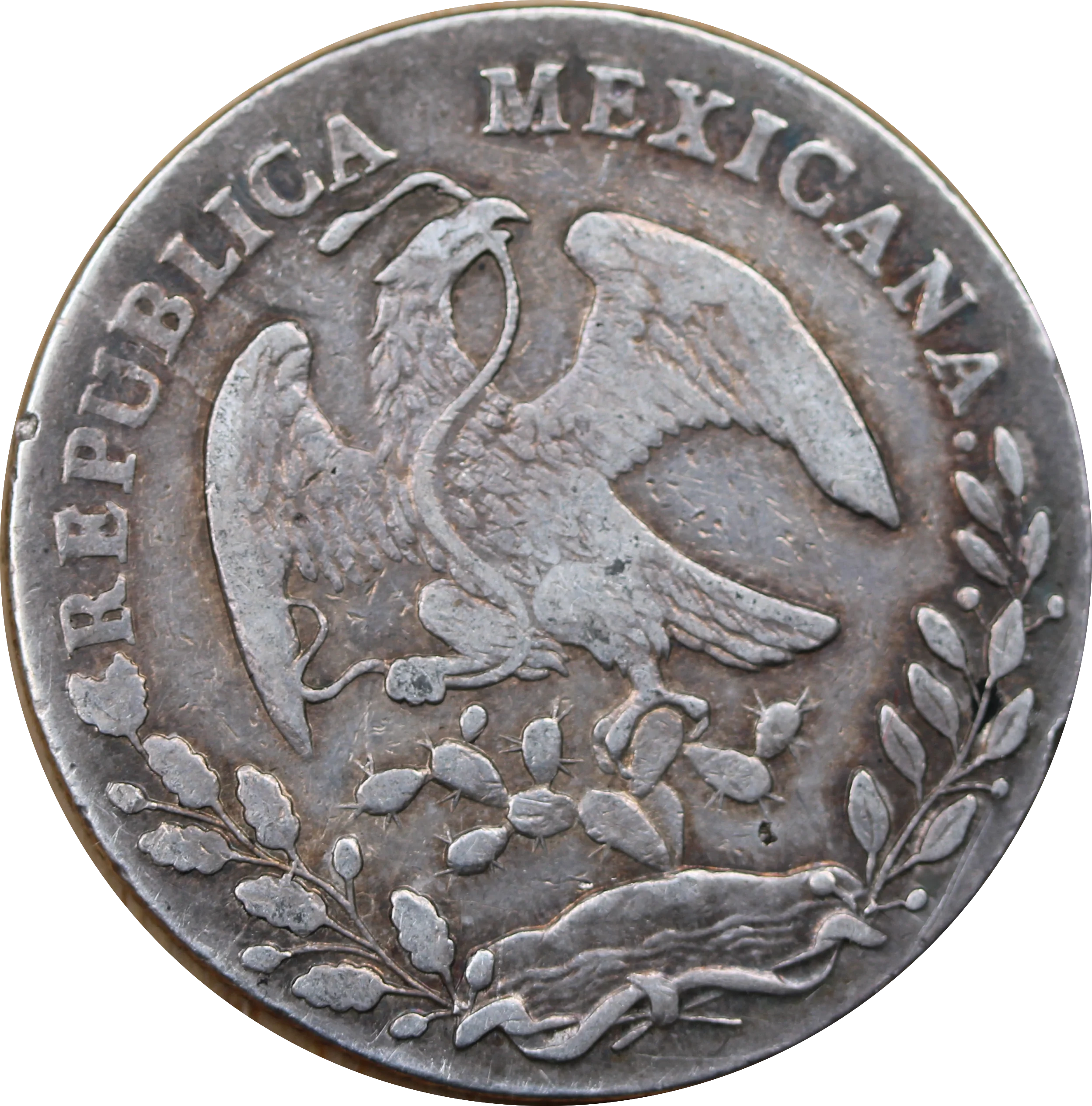 Mexico 1856 Silver 8 Reales VF w/ Chopmarks - Image 2