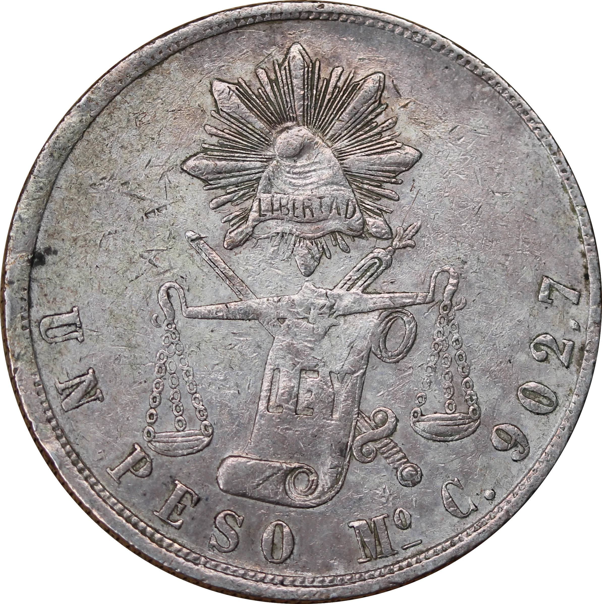 Mexico 1870 Silver Peso VF