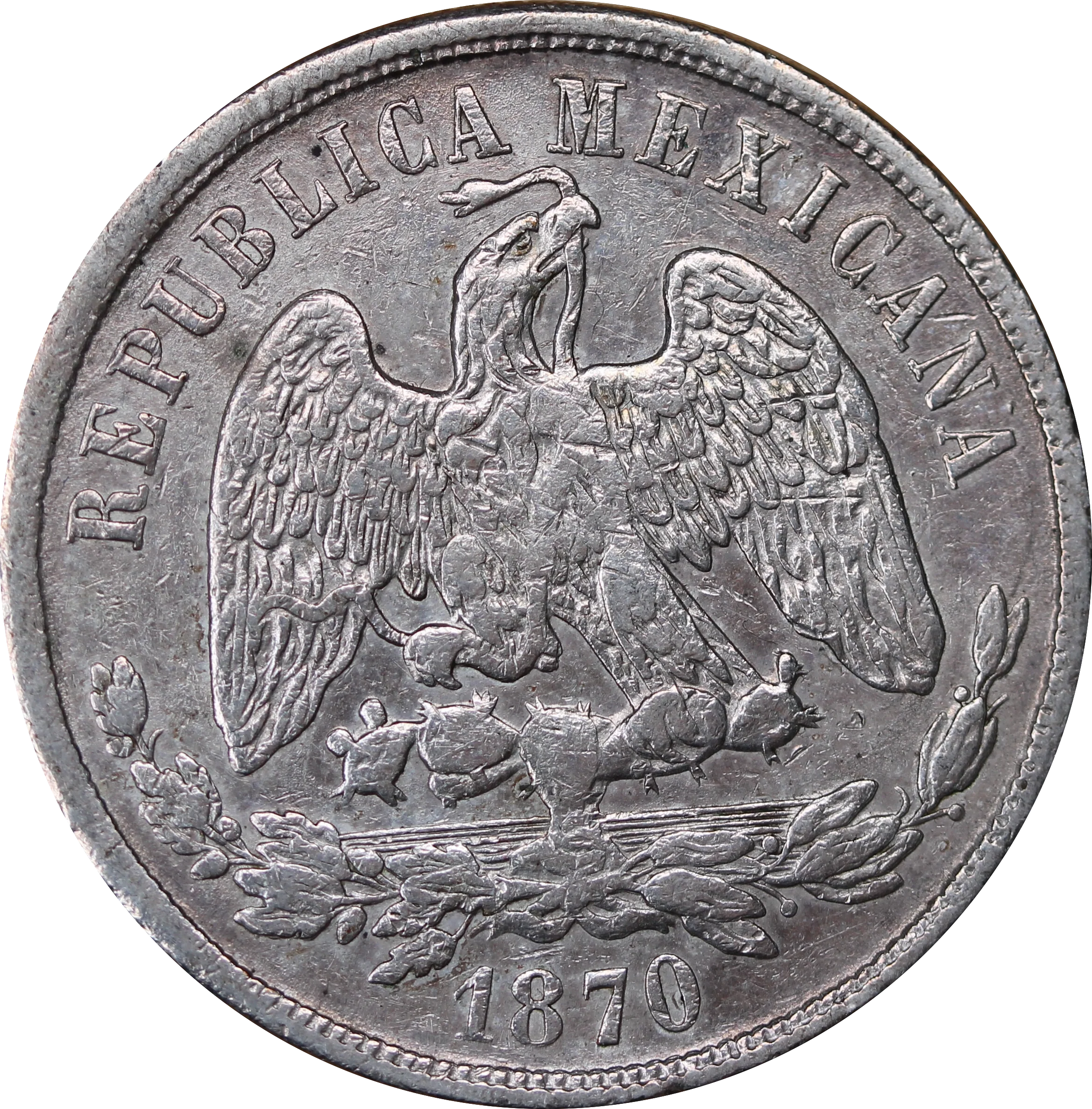 Mexico 1870 Silver Peso VF - Image 2