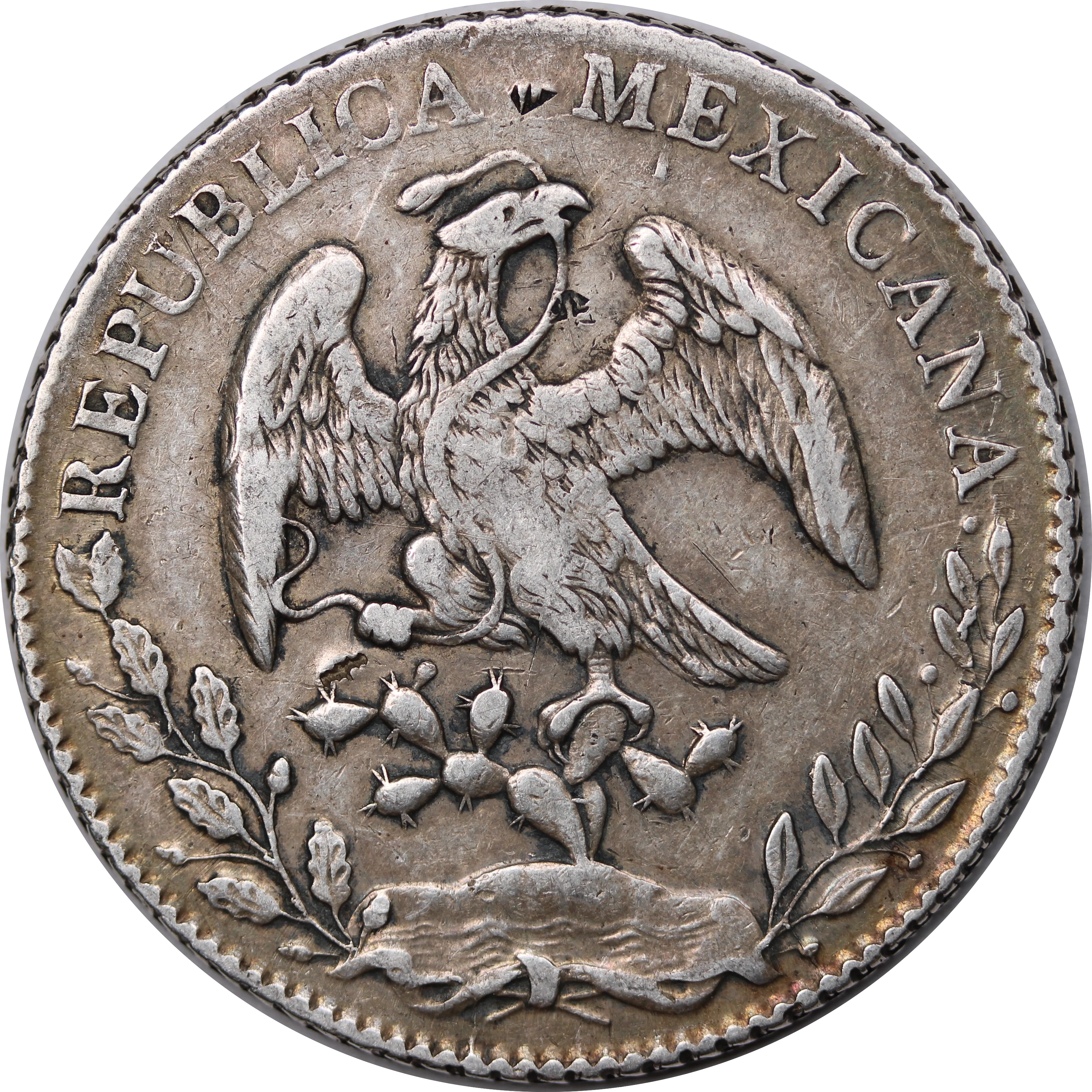 Mexico 1882 Silver 8 Reales Fine w/ Chopmarks - Image 2