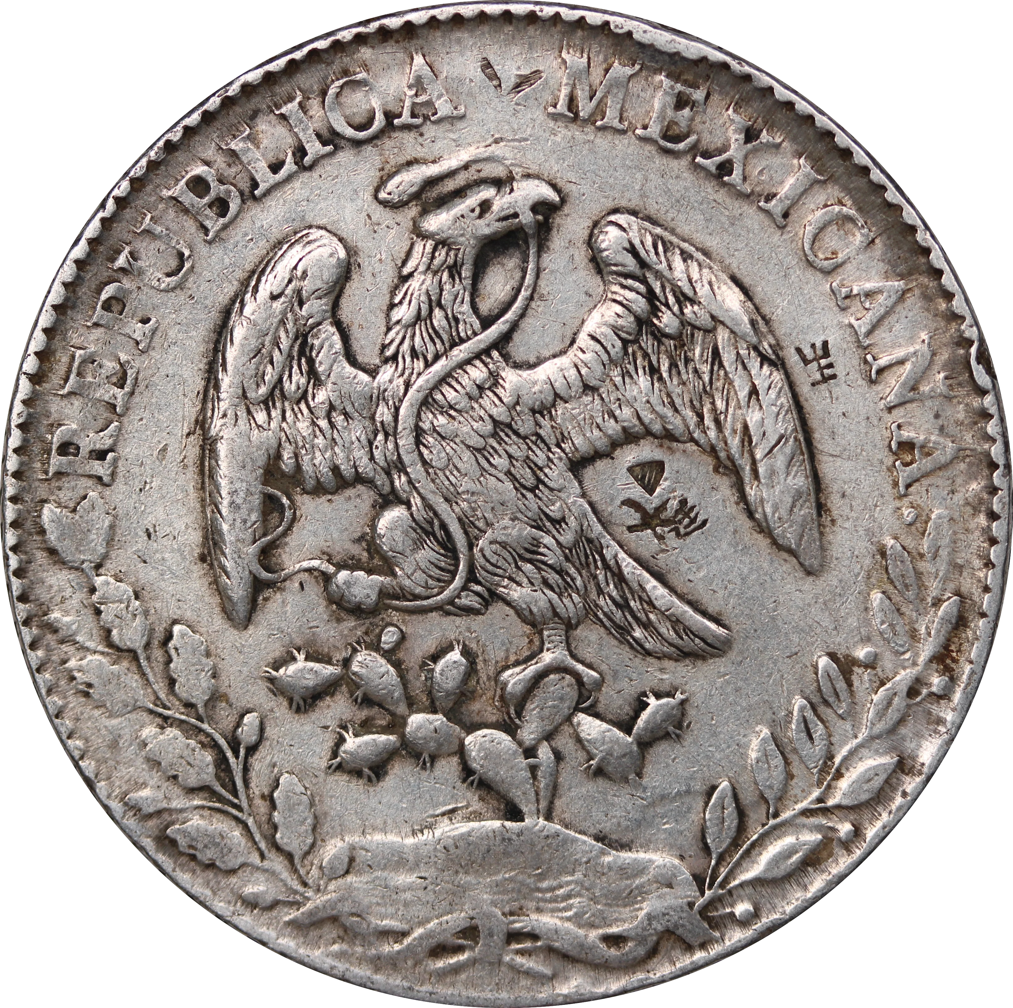 Mexico 1886 Silver 8 Reales Fine w/ Chopmarks - Image 2