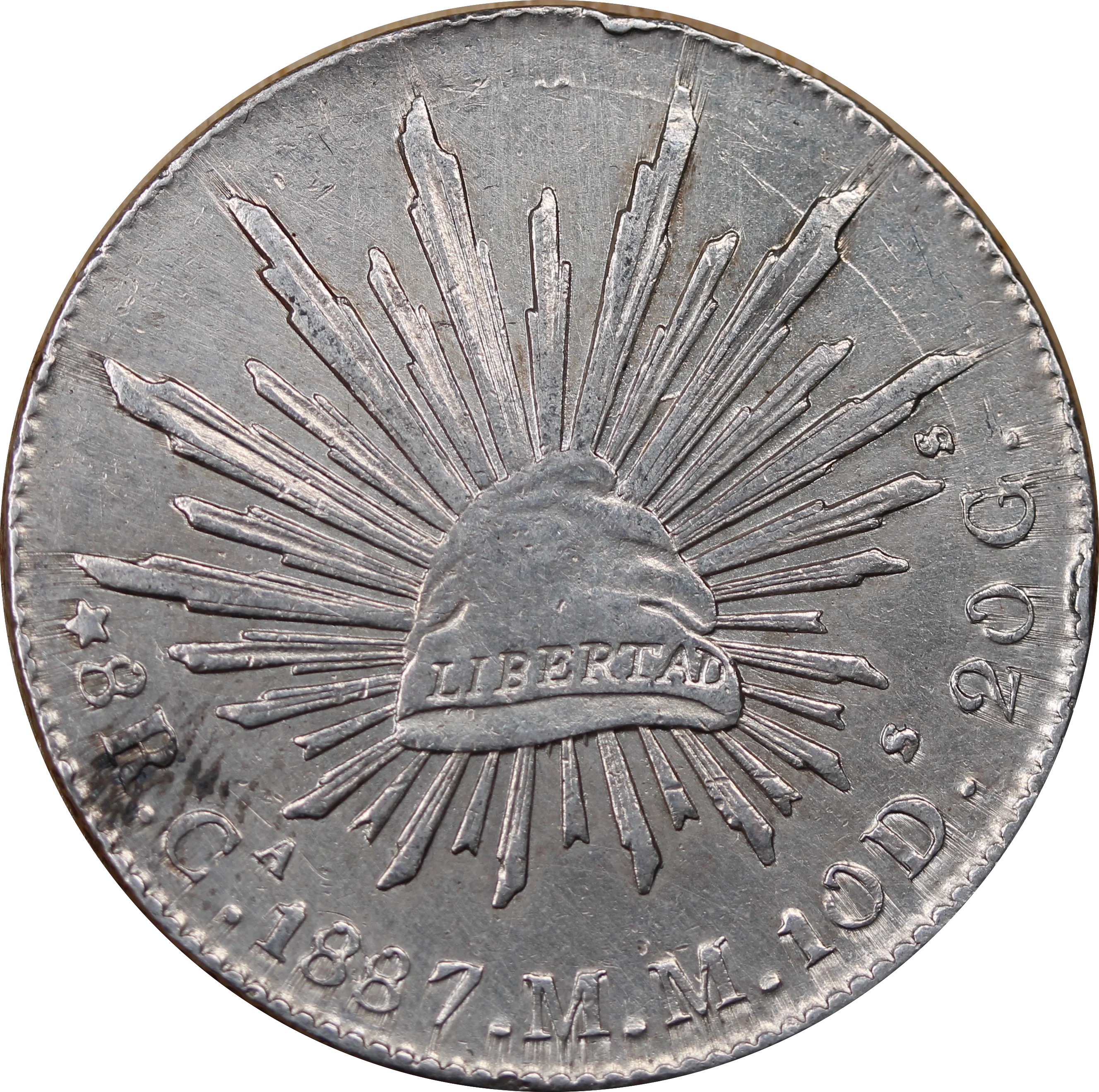 Mexico 1887 Silver 8 Reales EF