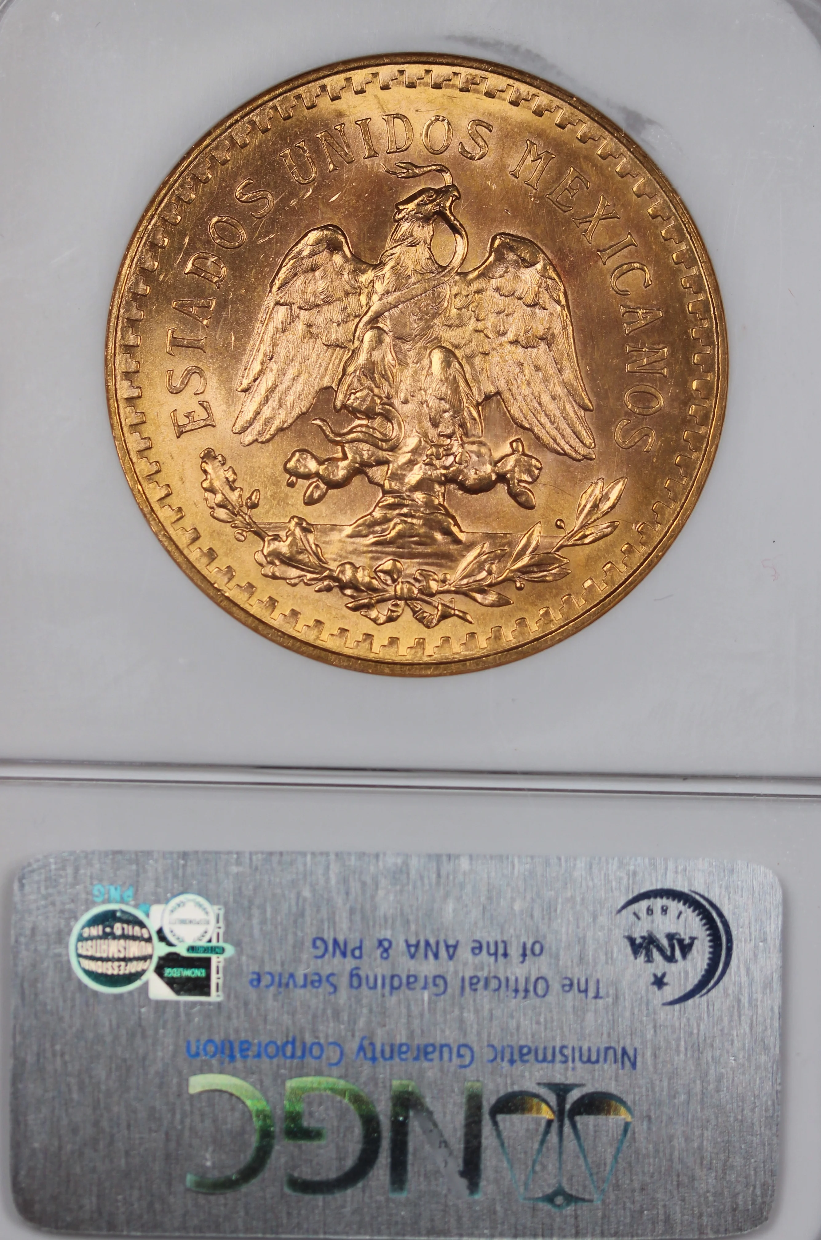 Mexico 1947 50 Peso Gold (Restrike) MS62 - Image 2
