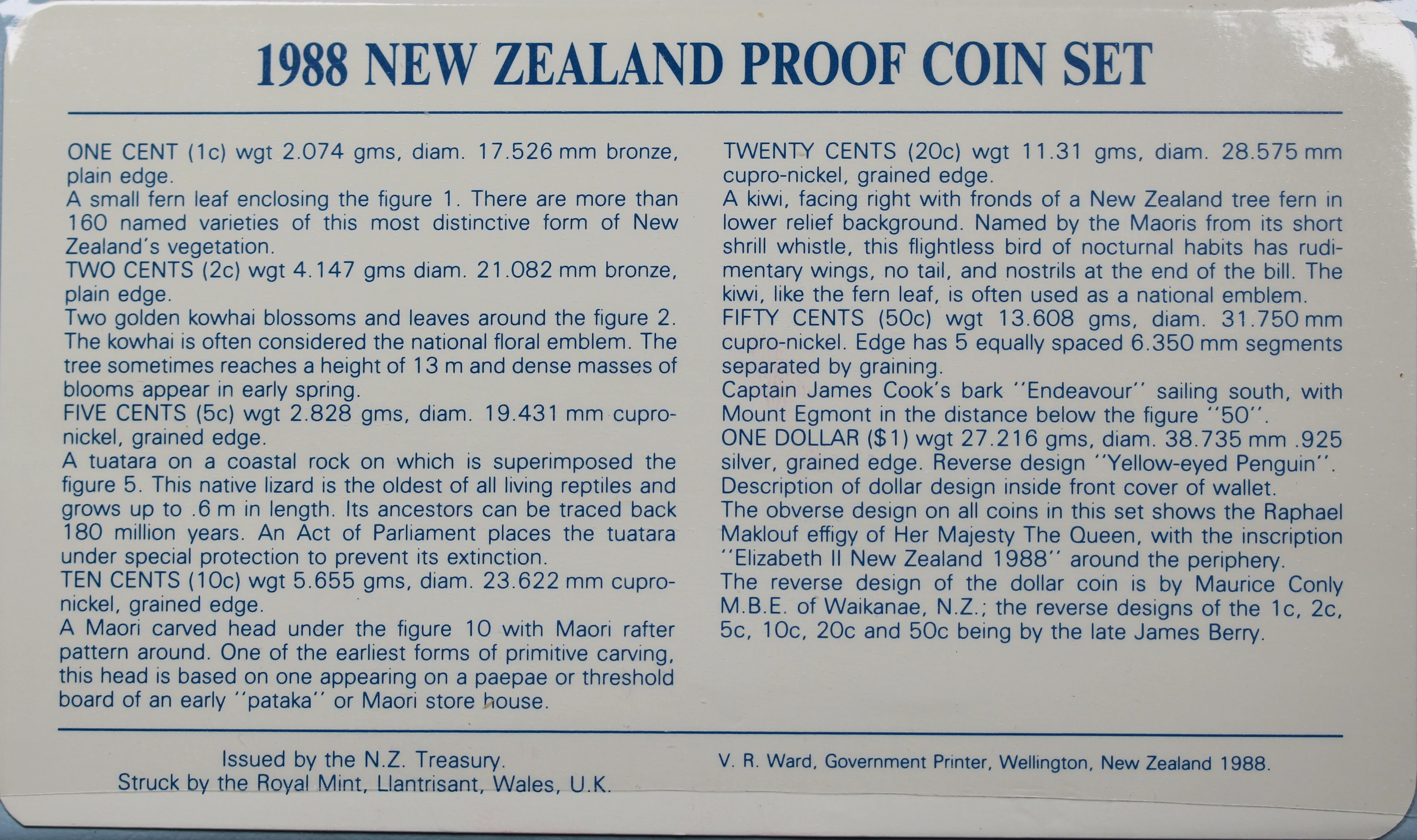 New Zealand 1988 Proof Set with Silver Dollar - Image 5