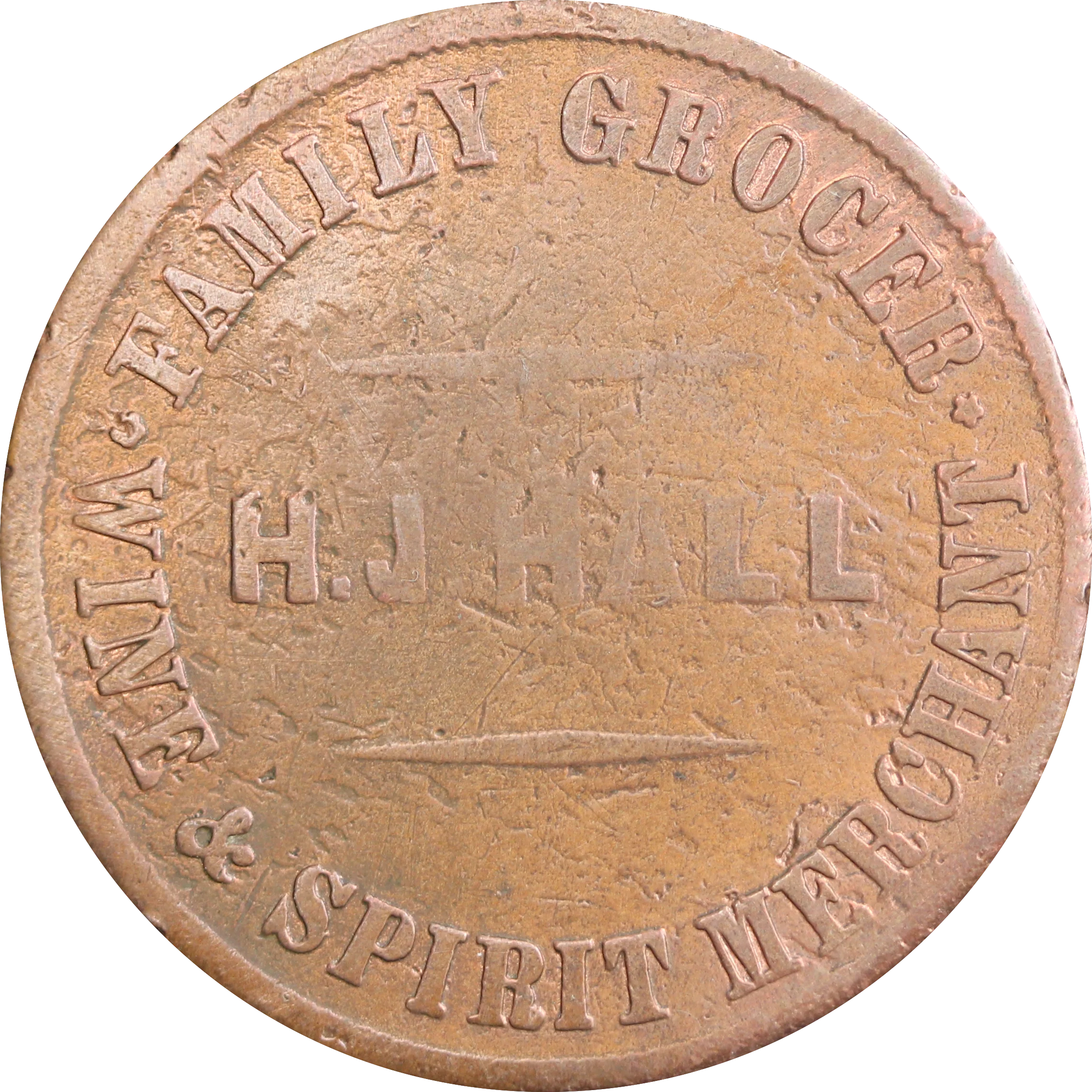 New Zealand c. 1862 Henry J. Hall, Christchurch Coffee Mills Penny Token - Image 2