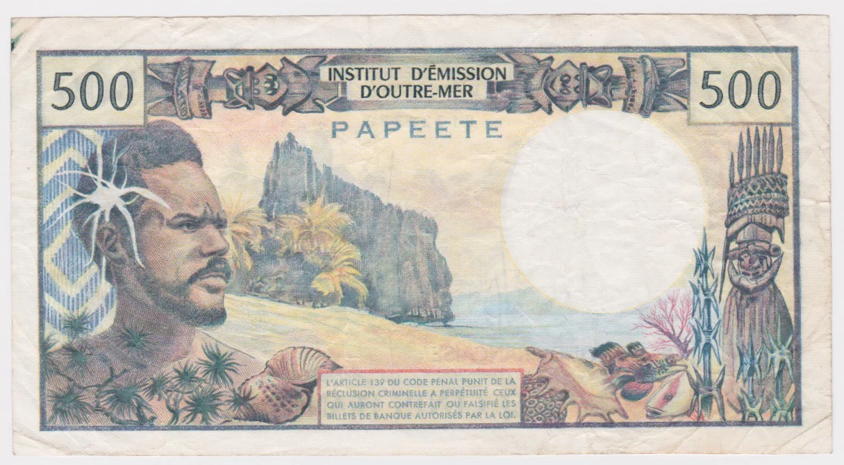 (No date) New Caledonia 500 Cinq Cent Francs aVF - Image 2