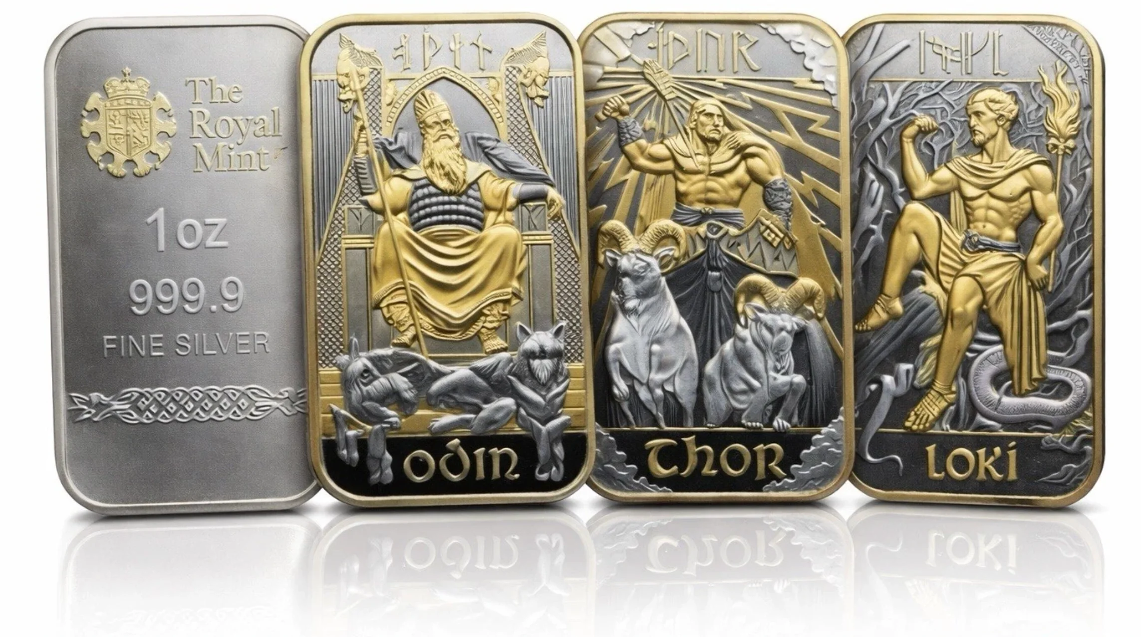 Germania Mint Norse Gods – Special Edition Silver Bar Set of 3x 1oz Silver Bars