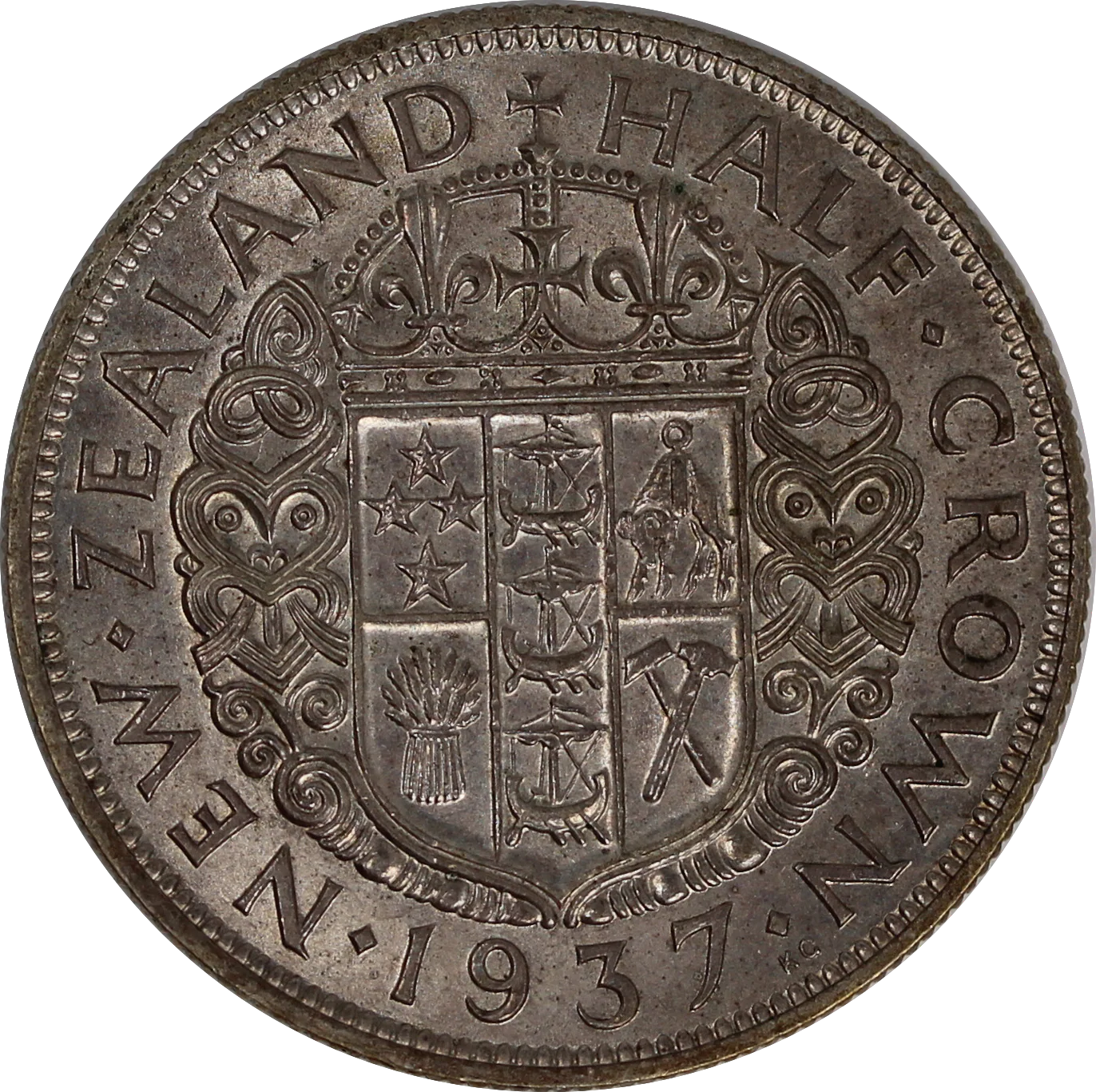 NZ 1937 Half Crown EF