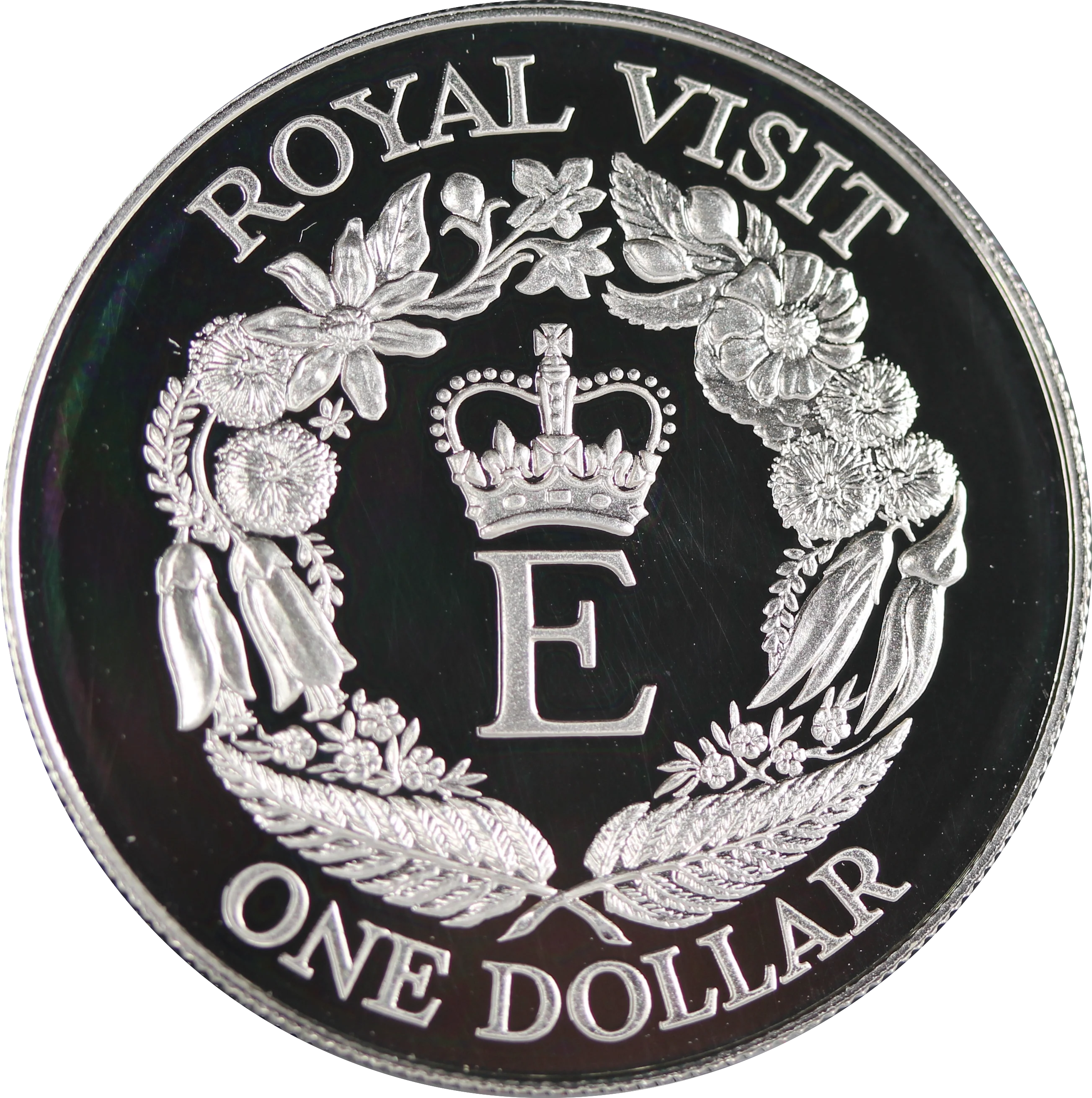 NZ 1986 QEII Royal Visit $1 Silver Coin