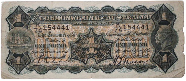 One Pound 1932 Riddle/Sheehan Thick Signature VG