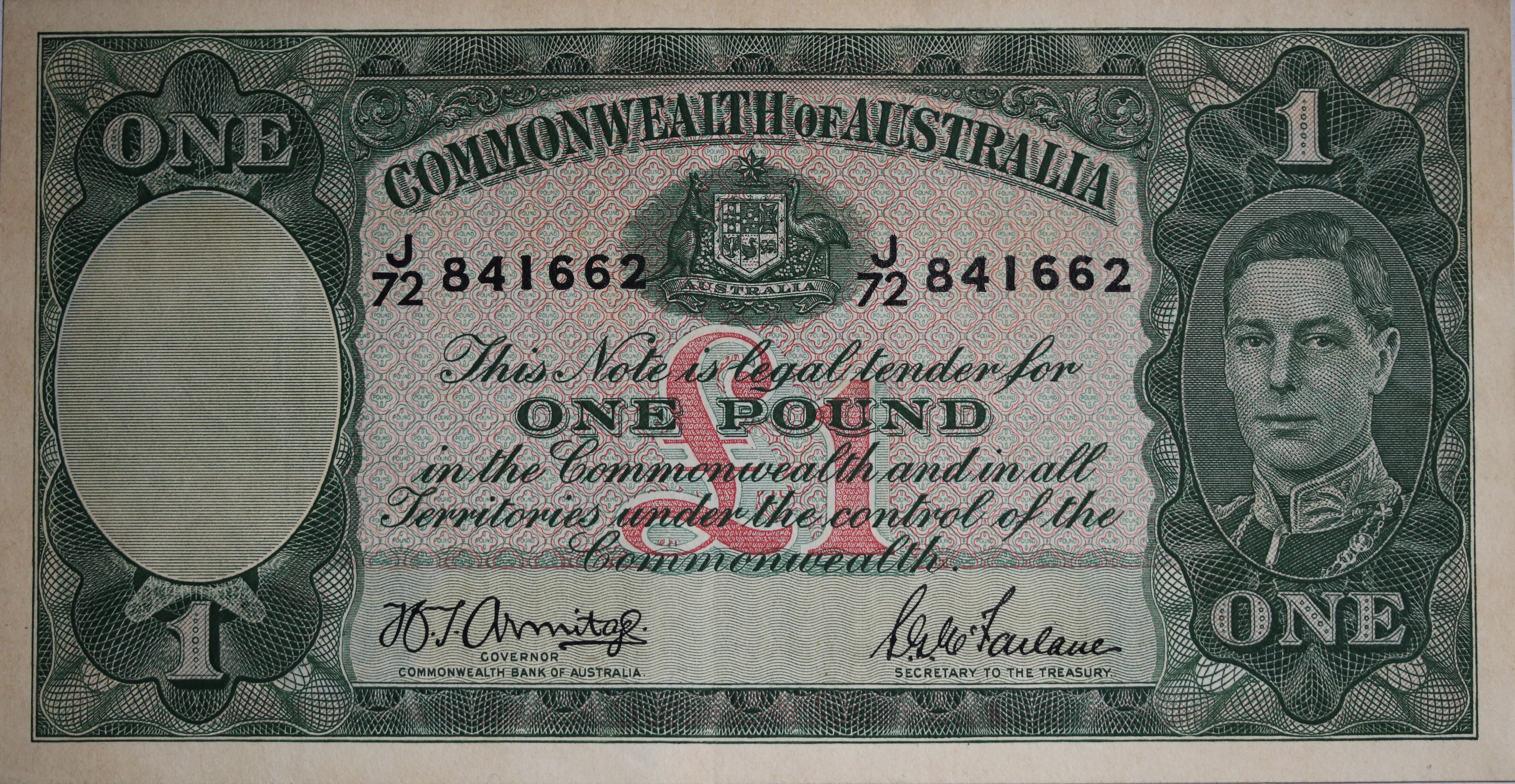 One Pound 1942 Armitage/McFarlane EF