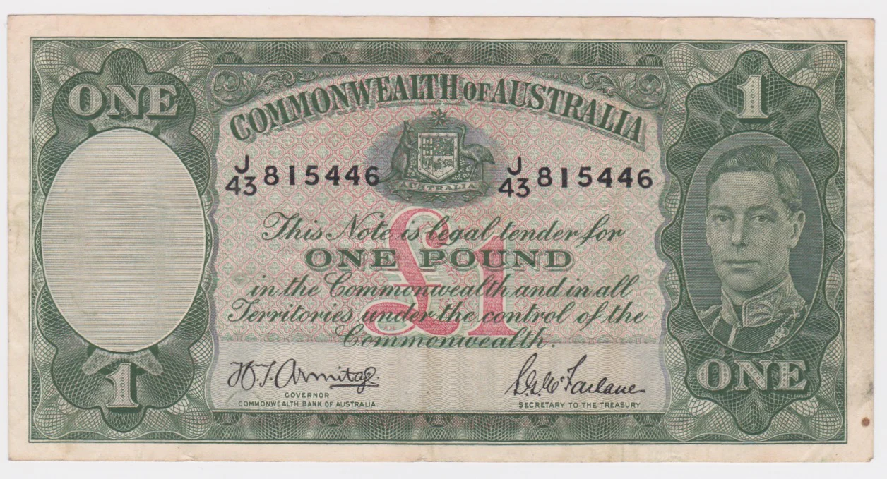 One Pound 1942 Armitage/McFarlane gFine