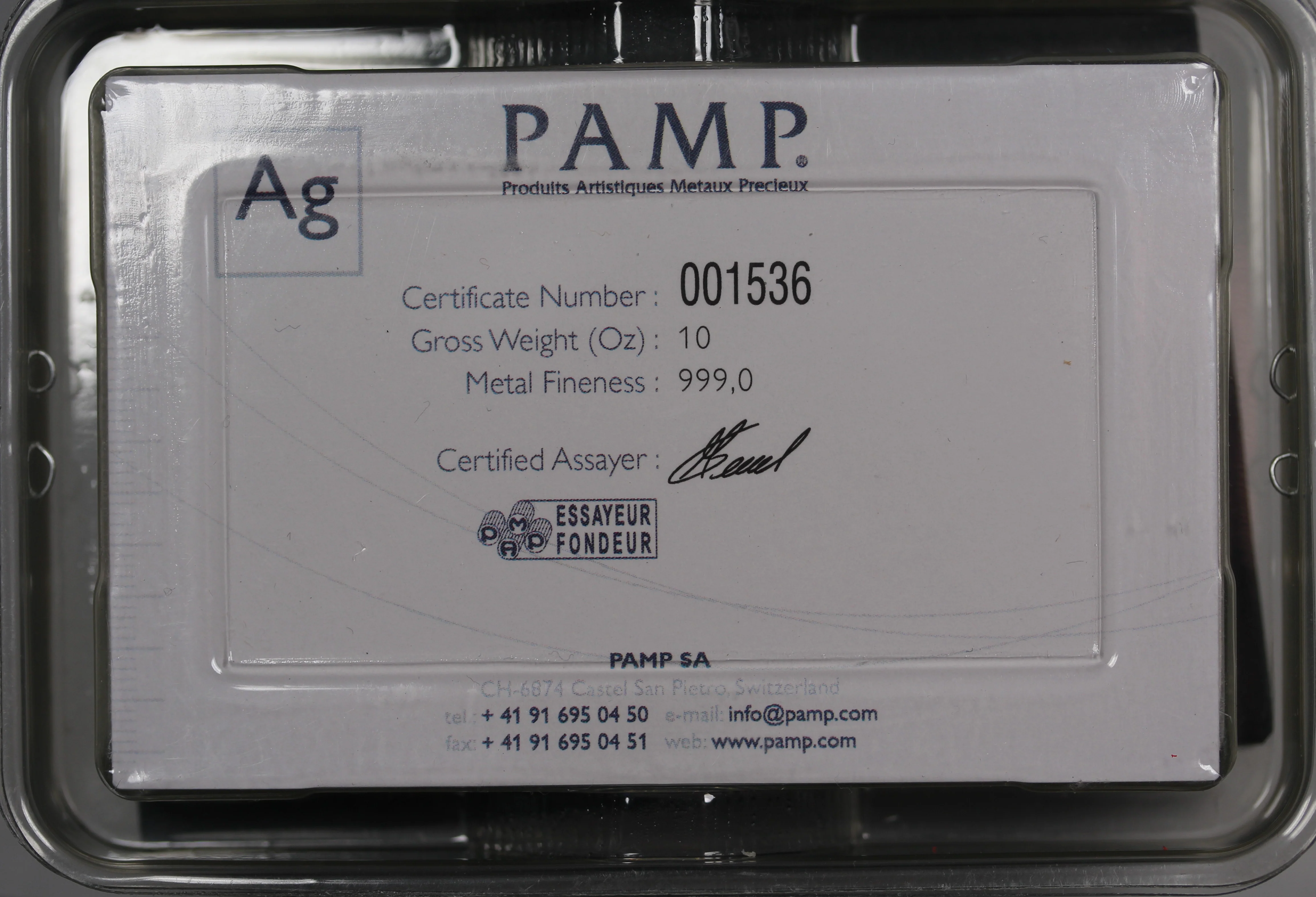 PAMP 10oz Lady Fortuna Minted Silver Bar - Image 2