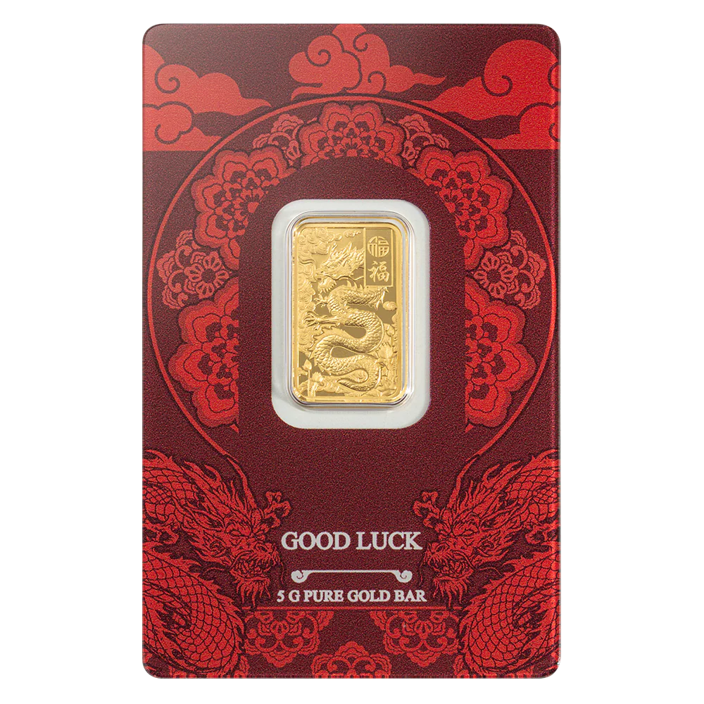 PAMP 5g Pure Gold Bar - Good Luck Yellow Dragon