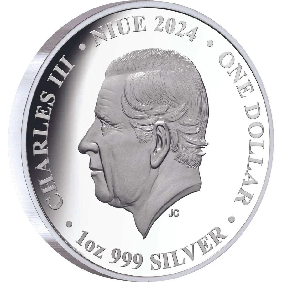 Peacock 2024 $1 Gold-plated 1oz Silver Proof Coin - Image 2