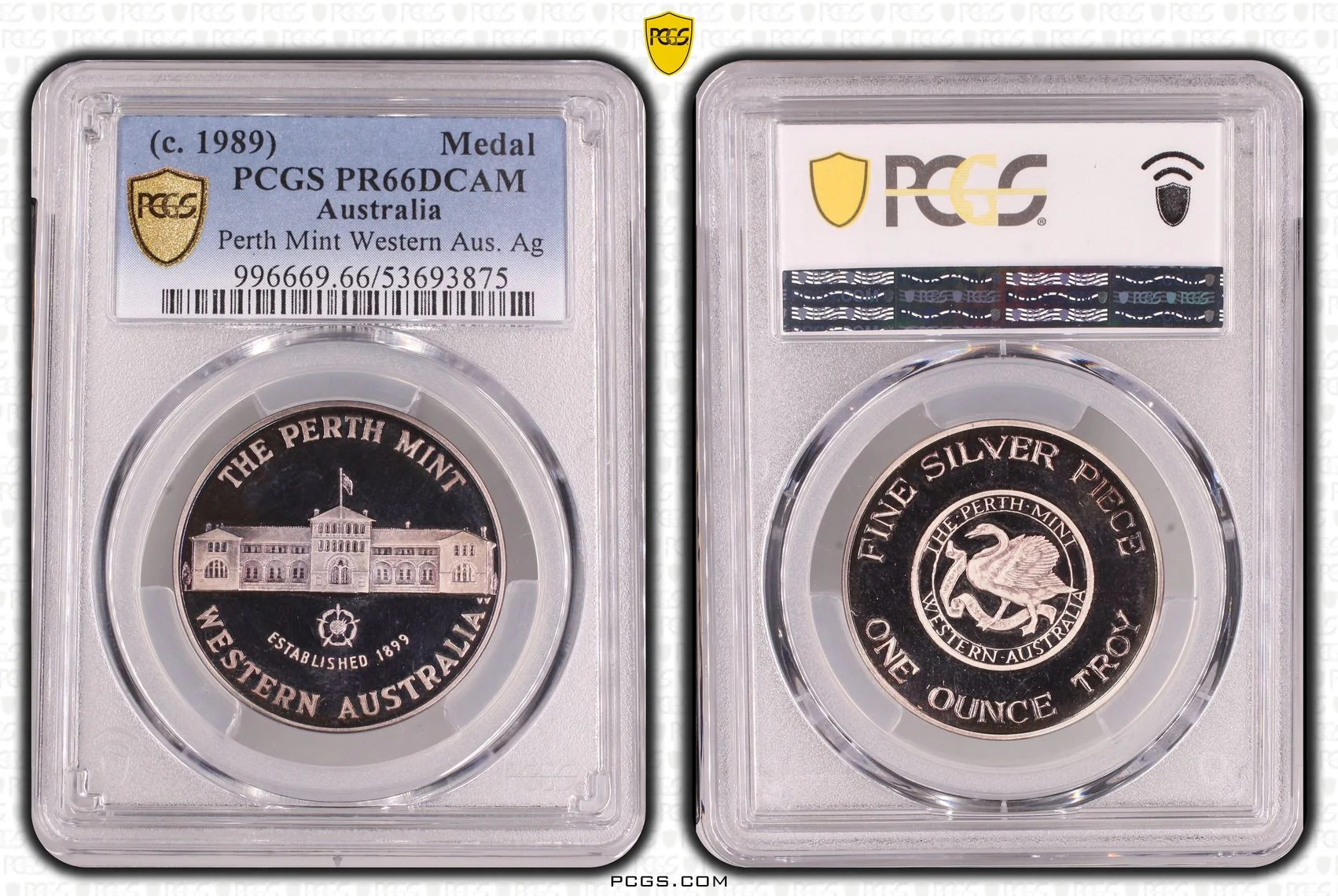 Perth Mint Western Australia 1oz Silver Medal c. 1989 PR66DCAM