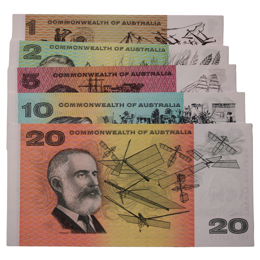 1968-1971 Phillips/Randall Signature Set ($1, $2, $5, $10, $20) aUNC/UNC - Image 2